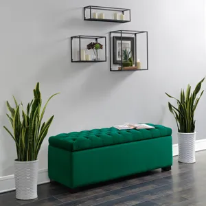 Chandler 1668 Shoe Storage Bench Broadway Emerald