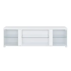 Chandra 70\" TV Stand with LED in Glossy White
