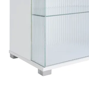 Chandra 70\" TV Stand with LED in Glossy White