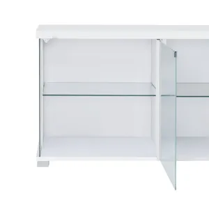 Chandra 70\" TV Stand with LED in Glossy White