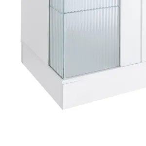 Chandra Entertainment Unit with LED in Glossy White