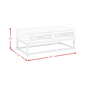 Chandra Coffee Table with LED and Battery Pack in Glossy White