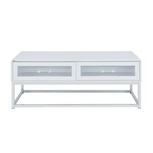 Chandra Coffee Table with LED and Battery Pack in Glossy White