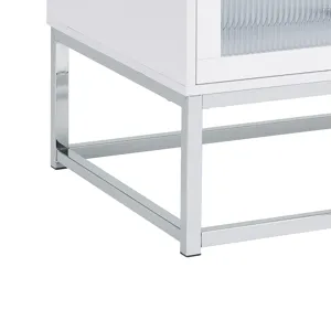 Chandra Coffee Table with LED and Battery Pack in Glossy White