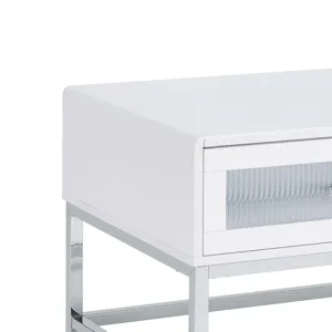 Chandra Coffee Table with LED and Battery Pack in Glossy White