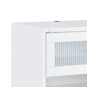 Chandra End Table with LED and Battery Pack in Glossy White