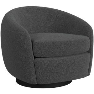 Chanel Swivel Chair in 8077 Boucle Grey & Espresso
