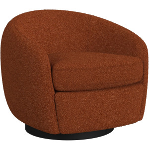 Chanel Swivel Chair in 8077 Boucle Orange & Espresso