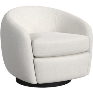 Chanel Swivel Chair in 8077 Boucle White & Espresso
