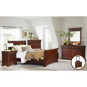 (B4800-11) Chateau- Seven Drawer Dresser & Mirror Set- Vintage Cherry