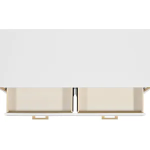 Colette 6-Drawer Dresser in White With Natural Base/Post - 3A