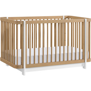 Colette Crib In Natural with White Base/Post-3A