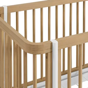 Colette Crib In Natural with White Base/Post-3A