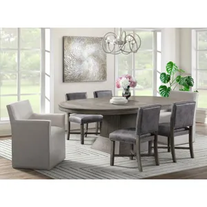 Collins Dining Arm Chair W/ Heirloom Taupe Fabric