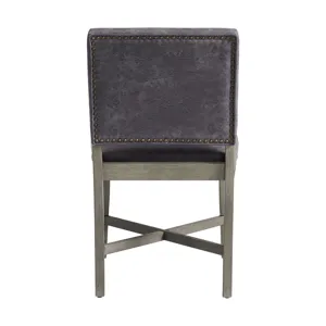 Collins Dining Side Chair W/ Stretcher W/ Brown PU in Grey (2 Per Pack)