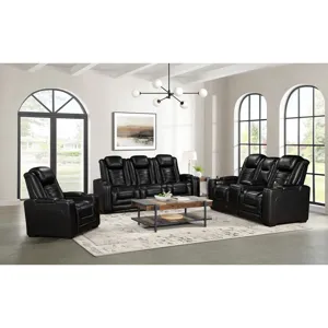 Commander Power Motion Loveseat with Power Headrest, LED Console, wireless charger and power foldout