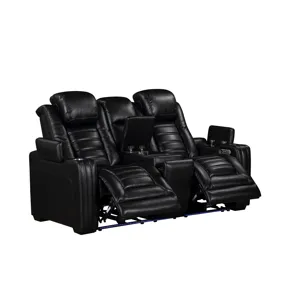 Commander Power Motion Loveseat with Power Headrest, LED Console, wireless charger and power foldout