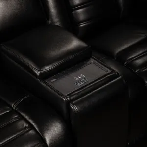 Commander Power Motion Loveseat with Power Headrest, LED Console, wireless charger and power foldout