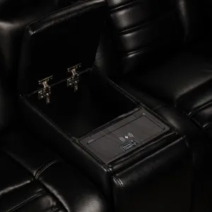 Commander Power Motion Loveseat with Power Headrest, LED Console, wireless charger and power foldout