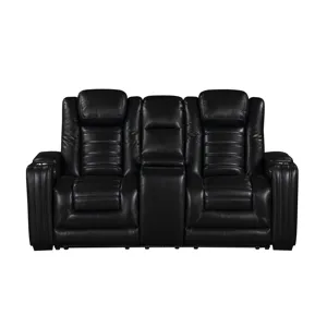 Commander Power Motion Loveseat with Power Headrest, LED Console, wireless charger and power foldout