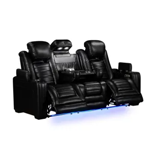Commander Power Motion Sofa with Power Headrest, LED, DDT, reading light and PWS in Pebble Black