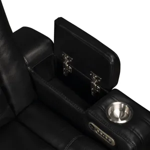 Commander Power Motion Loveseat with Power Headrest, LED Console, wireless charger and power foldout