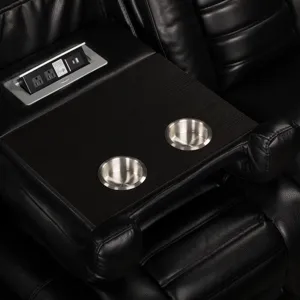 Commander Power Motion Sofa with Power Headrest, LED, DDT, reading light and PWS in Pebble Black