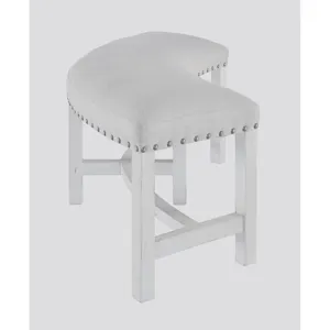 Condesa White Round Bench