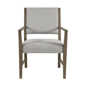 Conner Dining Arm Chair with Light Grey Boucle Fabric in Oak (2 Per Carton)
