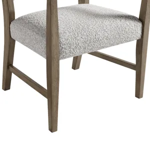 Conner Dining Arm Chair with Light Grey Boucle Fabric in Oak (2 Per Carton)