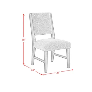 Conner Dining Side Chair with Light Grey Boucle Fabric in Oak (2 Per Carton)