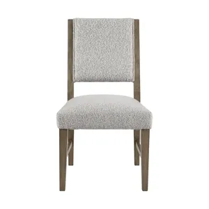 Conner Dining Side Chair with Light Grey Boucle Fabric in Oak (2 Per Carton)