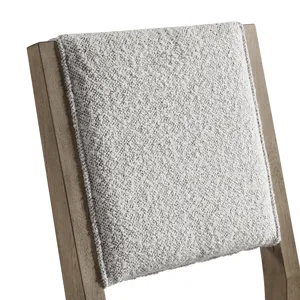 Conner Dining Side Chair with Light Grey Boucle Fabric in Oak (2 Per Carton)