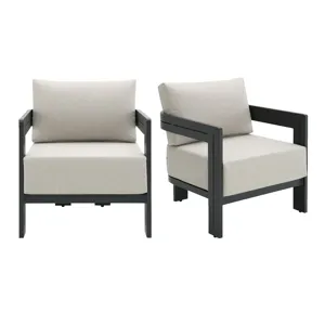 Costa Chair - Black and Soluction Beige (2 Per Carton)