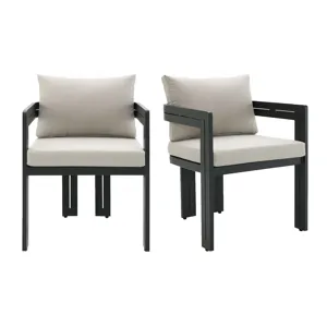 Costa Dining Side Chair - Black and Soluction Beige (2 Per Carton)