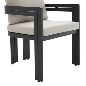 Costa Dining Side Chair - Black and Soluction Beige (2 Per Carton)