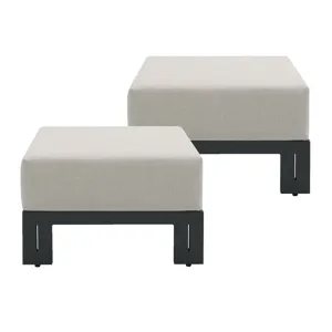 Costa Ottoman - Black and Soluction Beige (2 Per Carton)