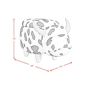 Animal Stools Cow Storage Stool in White and Black