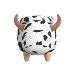 Animal Stools Cow Storage Stool in White and Black