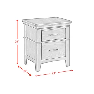 Coy Side Table W/Power Port USB in White