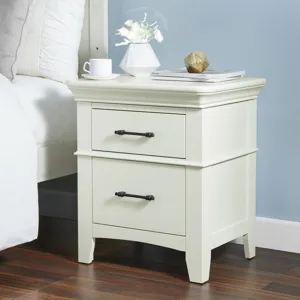 Coy Side Table W/Power Port USB in White