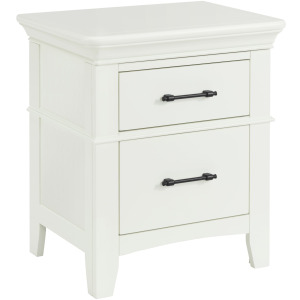 Coy Side Table W/Power Port USB in White