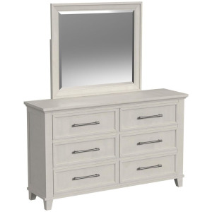 Canterbury Dresser and Mirror Set in Ivory