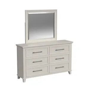 Canterbury Dresser and Mirror Set in Ivory