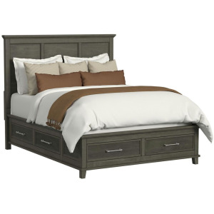 Canterbury Queen Storage Bed in Grey