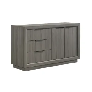 Darien Bedroom Set with Queen Bed, Dresser and Nightstand in Grey