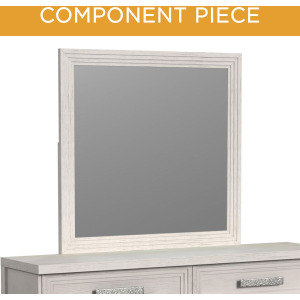 Avalanche Mirror with Hidden Storage in Antique White