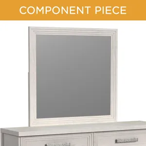Avalanche Mirror with Hidden Storage in Antique White