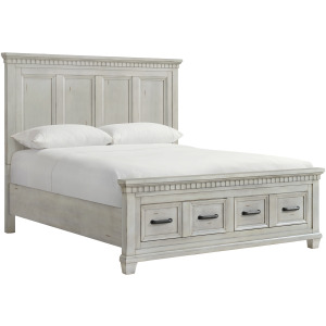 McCoy Queen Storage Footboard with Slats in Antique White