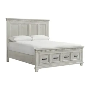 McCoy Queen Storage Footboard with Slats in Antique White
